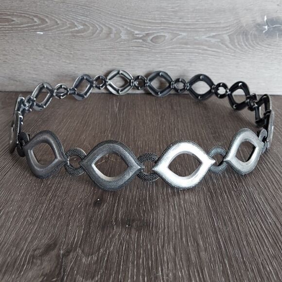 Vintage Silver Tone Stretch Link Waist Belt 39.5" Long - Picture 6 of 7